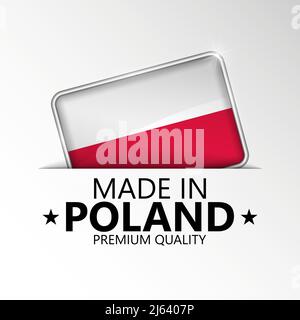 Made in Poland graphic and label. Element of impact for the use you want to make of it. Stock Vector