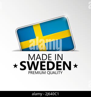 Made in Sweden graphic and label. Element of impact for the use you want to make of it. Stock Vector