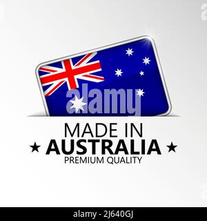 Made in Australia graphic and label. Element of impact for the use you want to make of it. Stock Vector