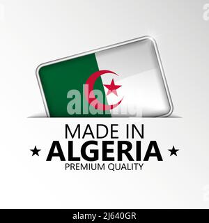 Made in Algeria graphic and label. Element of impact for the use you want to make of it. Stock Vector