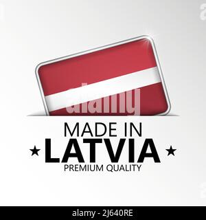 Made in Latvia graphic and label. Element of impact for the use you want to make of it. Stock Vector