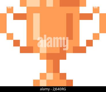 Pixel art bronze cup award trophy icon Stock Vector Image & Art - Alamy
