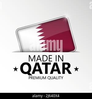 Made in Qatar graphic and label. Element of impact for the use you want to make of it. Stock Vector