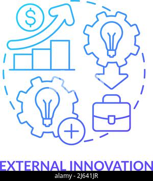 External innovation blue gradient concept icon Stock Vector
