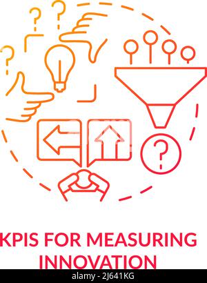 KPIs for measuring innovation red gradient concept icon Stock Vector