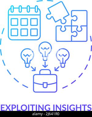 Exploiting insights blue gradient concept icon Stock Vector