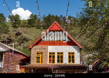 Dilijan, Armenia - April 25, 2022 - Carahunge Cafe building on Getapnya streein in Dilijan, Armenia Stock Photo