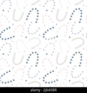 Bohemian style rainbow, stars, polka dot seamless pattern, simple cartoon vector illustration, repeat ornament in tender trendy pastel color for children, nursery decor, poster, textile, gift paper Stock Vector