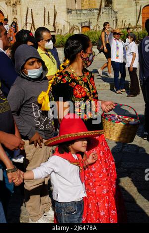 World Down Syndrome Day, March 21st, Oaxacan Calenda procession in Oaxaca de Juárez City, Oaxaca, Mexico Stock Photo