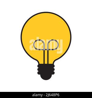 Simple light bulb icon. Vector illustration on white Stock Vector