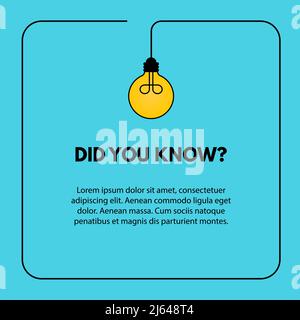 Did you know interesting fact Vector Illustration on yellow Stock Vector