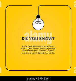 Did you know interesting fact Vector Illustration on yellow Stock Vector
