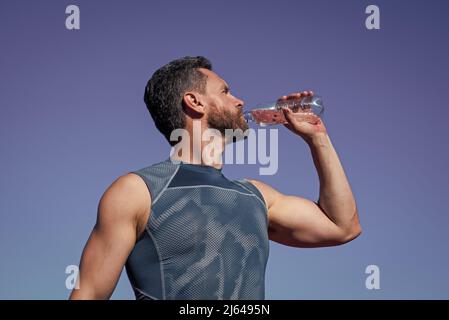 man need hydration. sports and healthy lifestyle routine. water balance in body. Stock Photo