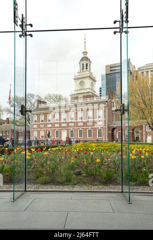 Independence Hall in Old Town Philadelphia, a view from Liberty Bell., Pennsylvania Stock Photo