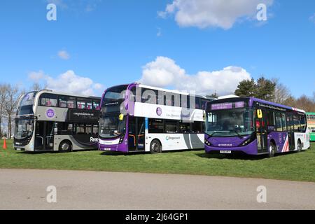 BUSES IN SPECIAL COLOUR SCHEME TO CELEBRATE THE PLATINUM JUBILEE OF HER MAJESTY QUEEN ELIZABETH II Stock Photo