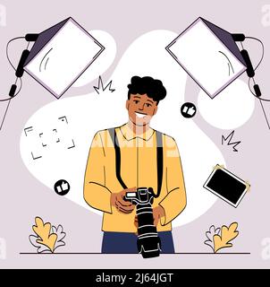 Photographer at work Stock Vector