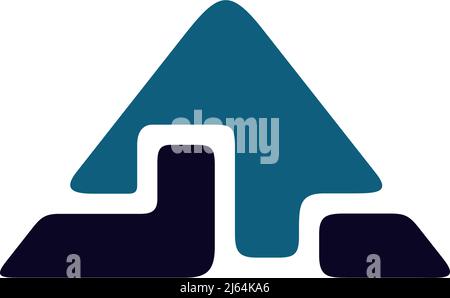 Triangle biphasic waveform anodal vector logo design Stock Vector