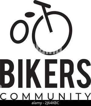 Bicycle biker community icon vector logo design Stock Vector