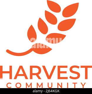 Leaf harvest agriculture icon vector logo design Stock Vector