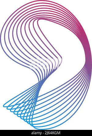 Flexible gradient line art vector logo design Stock Vector