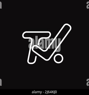 TV television text outline vector logo design Stock Vector
