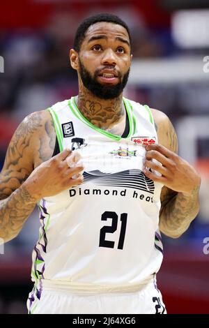 Tokyo, Japan. 27th Apr, 2022. Sebastian Saiz (Alvark) Basketball : 2021-22  B.LEAGUE B1 game between Alvark Tokyo - Levanga Hokkaido at Arena Tachikawa  Tachihi in Tokyo, Japan . Credit: Naoki Nishimura/AFLO SPORT/Alamy