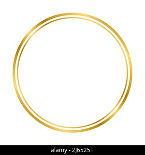 Gold Shiny Glowing Vintage Circle Frame With Shadows Isolated On White Background Gold Realistic Square Border Vector Illustration 2j6525t 