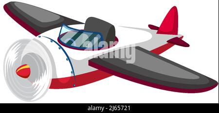 Cute colourful airplane on white background illustration Stock Vector