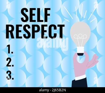 Text sign showing Self Respect. Business concept Pride and confidence in oneself Stand up for yourself Colleagues Conencting Two Pieces Jigsaw Puzzle Stock Photo