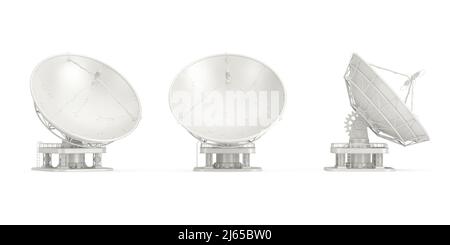 Big Satellite Dish Antenna Radar on a white background. 3d Rendering ...