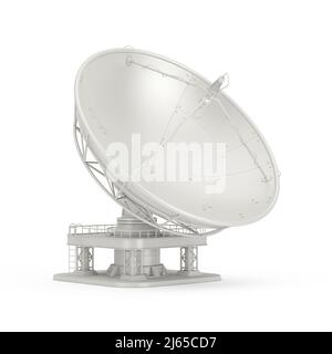 Big Satellite Dish Antenna Radar on a white background. 3d Rendering ...