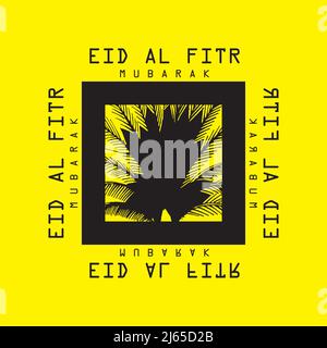 Happy Eid al-Fitr greeting card, vector illustration Stock Vector