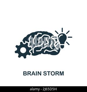 Brain Storm icon. Monochrome simple Business Motivation icon for templates, web design and infographics Stock Vector