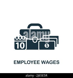 Employee Wages icon. Monochrome simple Business Training icon for templates, web design and infographics Stock Vector