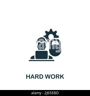 Hard Work icon. Monochrome simple Business Motivation icon for templates, web design and infographics Stock Vector
