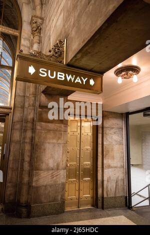 Interior lobby of the Bowery Savings Bank Building in Manhattan, New York Stock Photo
