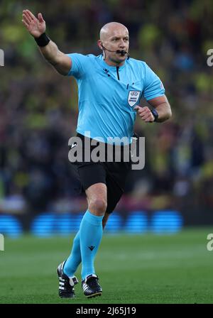 Liverpool, England, 27th April 2022.   Referee Szymon Marciniak during the UEFA Champions League match at Anfield, Liverpool. Picture credit should read: Darren Staples / Sportimage Credit: Sportimage/Alamy Live News Stock Photo