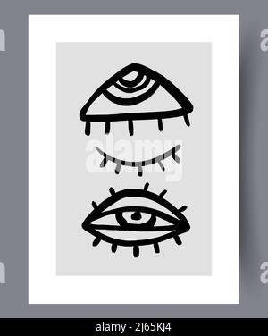 Printable wall art vector poster set vector. Stock Vector