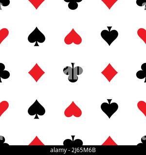 Card suits background Seamless pattern Poker suits Stock Vector