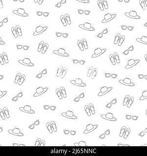 Seamless summer pattern from the contours of sea voyage Stock Vector