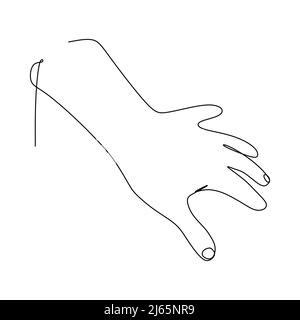 Hand gesture continuous line draw design. Sign and symbol of hand gestures. Single continuous drawing line. Hand drawn style art Stock Vector