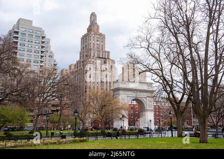 Spring at Washington Square Park, Greenwich Village New York USA Stock Photo