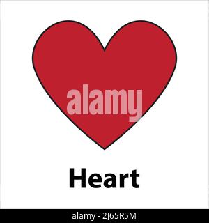 Heart geometric shape red color vector Stock Vector