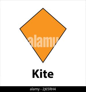 Kite geometric shape light orange color vector Stock Vector