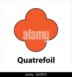 Quatrefoil geometric shape orange color vector Stock Vector