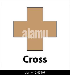 Cross geometric shape blue color vector Stock Vector