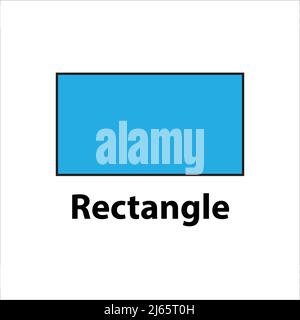 Rectangle geometric shape blue color vector Stock Vector