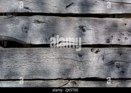 Old retro gray wooden planks with copy space for design or text. Wooden textured background template Stock Photo