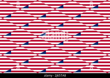 Geometric pattern in the colors of the national flag of Liberia. The colors of Liberia. Stock Photo