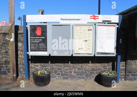 Penmaenmawr railway station  station road west Conwy  North Wales Stock Photo